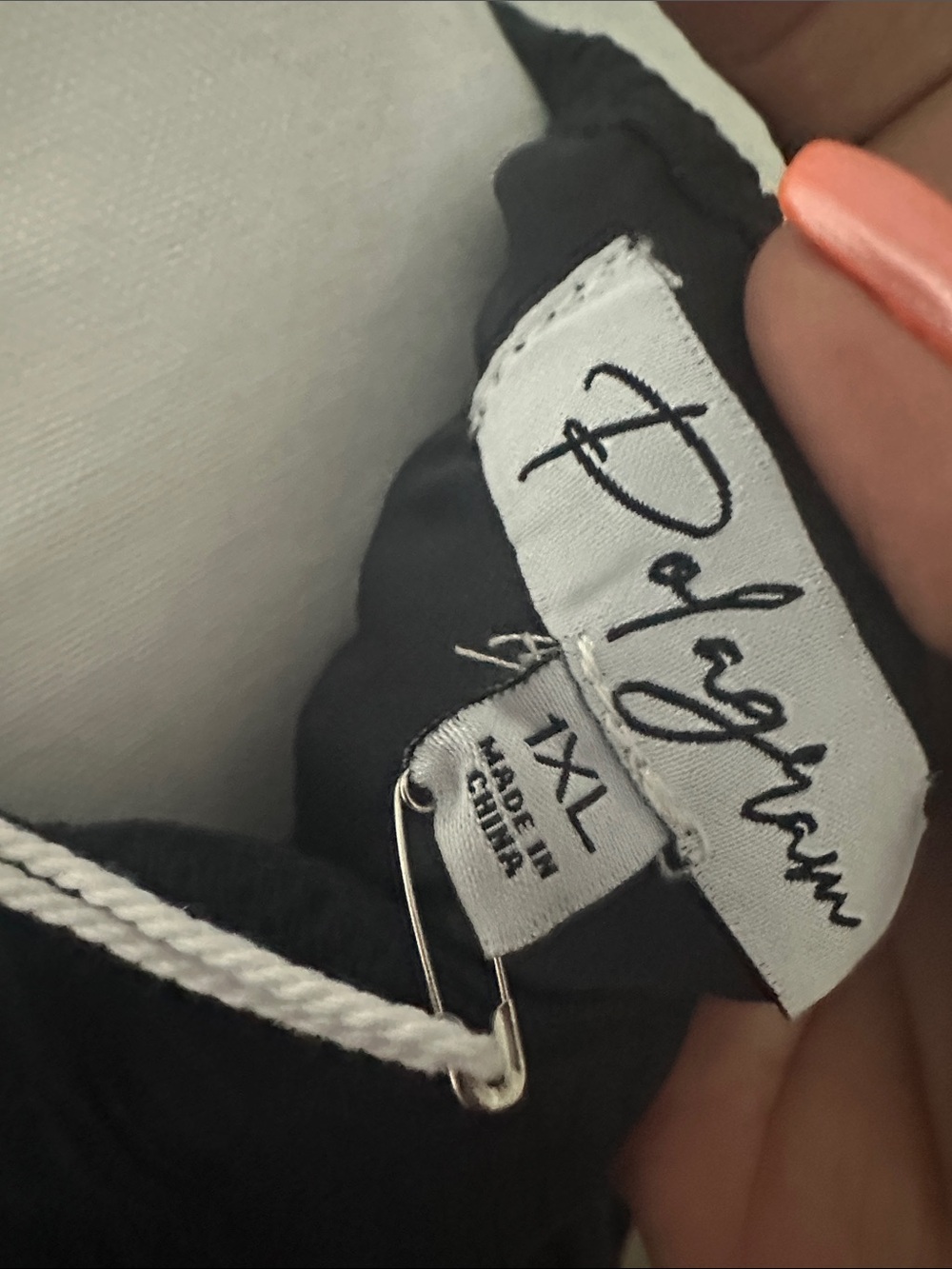 Polagram Black Dress with White Floral Embroidery - Picture 9 of 9